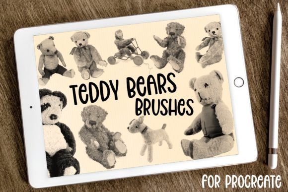 15 Vintage Teddy Bear Procreate Brushes