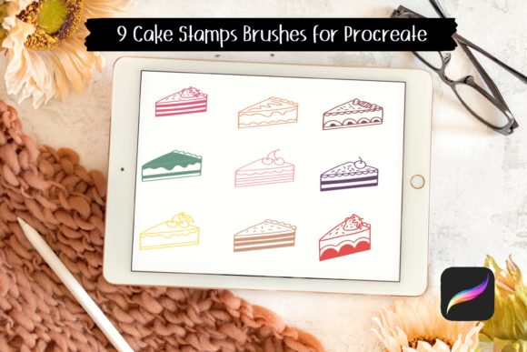 9 Cake Stamps Brushes for Procreate