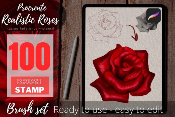 Mastering Floral Digital Art with 100 Realistic Roses Procreate Brushes