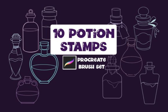 Potion Bottle Procreate Brushes Set