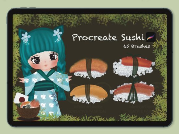 Procreate Sushi Brushes: 65 Digital Tools