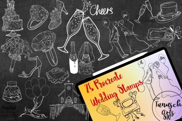 Wedding Procreate Stamp Brushes Set Guide